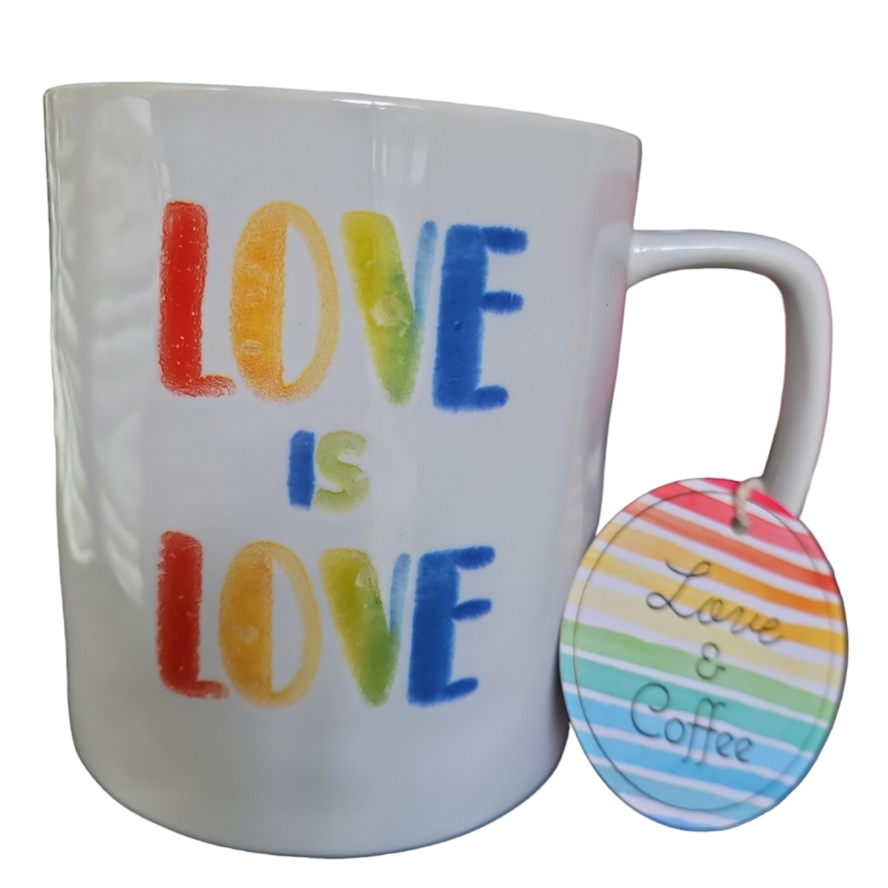 New! Equality Love is Love Pride LBGTQ Coffee Mug 💛💚💙🩵💜❤️